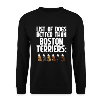 Boston Terrier Gifts - Unisex Pullover - Schwarz - Vorne - Alina (178cm) & Michal (187cm)