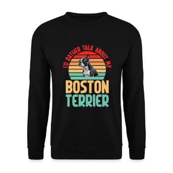 Boston Terrier Gifts - Unisex Pullover - Schwarz - Vorne - Alina (178cm) & Michal (187cm)