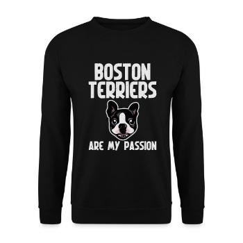 Boston Terrier Gifts - Unisex Pullover - Schwarz - Vorne - Alina (178cm) & Michal (187cm)