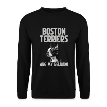Boston Terrier Gifts - Unisex Pullover - Schwarz - Vorne - Alina (178cm) & Michal (187cm)