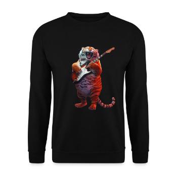 Tiger - Unisex Sweatshirt - black - Front - Alina (178cm) & Michal (187cm)