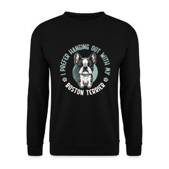 Cadeaux Boston Terrier - Sweat-shirt Unisexe - noir - Devant - Alina (178cm) & Michal (187cm)