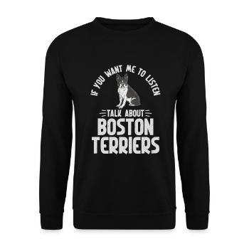 Boston Terrier Gifts - Unisex Pullover - Schwarz - Vorne - Alina (178cm) & Michal (187cm)