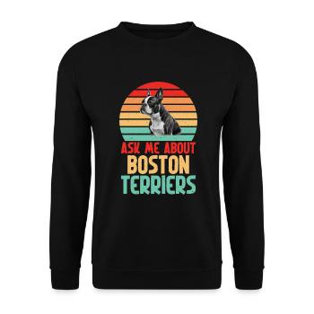 Boston Terrier Gifts - Unisex Pullover - Schwarz - Vorne - Alina (178cm) & Michal (187cm)