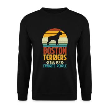 Boston Terrier Gifts - Unisex Pullover - Schwarz - Vorne - Alina (178cm) & Michal (187cm)