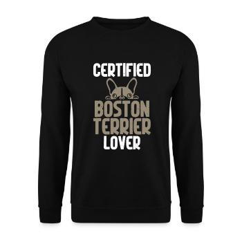 Boston Terrier Gifts - Unisex Pullover - Schwarz - Vorne - Alina (178cm) & Michal (187cm)
