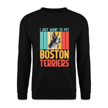 Boston Terrier Gifts - Unisex Pullover - Schwarz - Vorne - Alina (178cm) & Michal (187cm)
