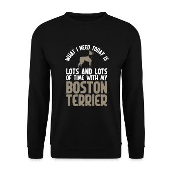 Boston Terrier Gifts - Unisex Pullover - Schwarz - Vorne - Alina (178cm) & Michal (187cm)