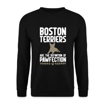 Boston Terrier Gifts - Unisex Pullover - Schwarz - Vorne - Alina (178cm) & Michal (187cm)