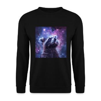 Raccoon - Unisex Sweatshirt - black - Front - Alina (178cm) & Michal (187cm)
