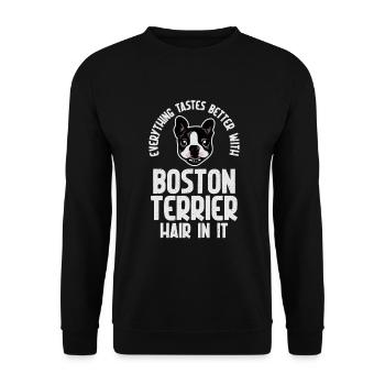 Boston Terrier Gifts - Unisex Sweatshirt - black - Front - Alina (178cm) & Michal (187cm)