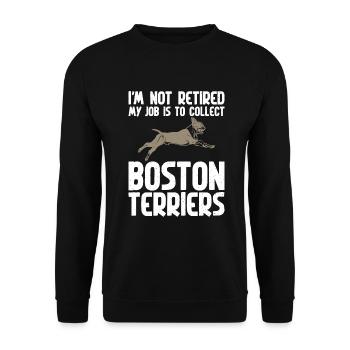 Boston Terrier Gifts - Unisex Pullover - Schwarz - Vorne - Alina (178cm) & Michal (187cm)