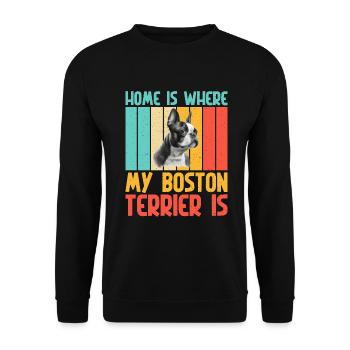 Boston Terrier Gifts - Unisex Pullover - Schwarz - Vorne - Alina (178cm) & Michal (187cm)