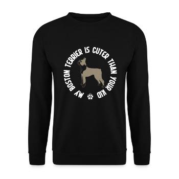 Boston Terrier Gifts - Unisex Pullover - Schwarz - Vorne - Alina (178cm) & Michal (187cm)