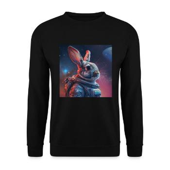 Kaninchen - Unisex Pullover - Schwarz - Vorne - Alina (178cm) & Michal (187cm)