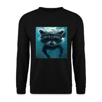 Raccoon - Unisex Sweatshirt - black - Front - Alina (178cm) & Michal (187cm)