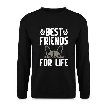 Boston Terrier Gifts - Unisex Pullover - Schwarz - Vorne - Alina (178cm) & Michal (187cm)
