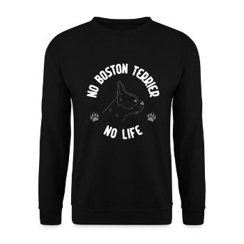 Boston Terrier Gifts - Unisex Pullover - Schwarz - Vorne - Alina (178cm) & Michal (187cm)