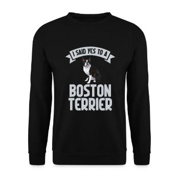 Boston Terrier Gifts - Unisex Pullover - Schwarz - Vorne - Alina (178cm) & Michal (187cm)