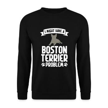Boston Terrier Gifts - Unisex Pullover - Schwarz - Vorne - Alina (178cm) & Michal (187cm)