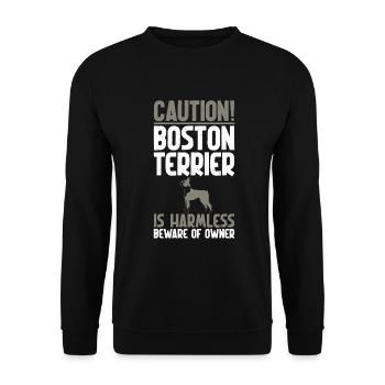 Boston Terrier Gifts - Unisex Pullover - Schwarz - Vorne - Alina (178cm) & Michal (187cm)