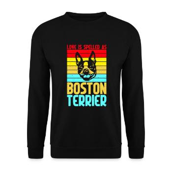 Boston Terrier Gifts - Unisex Pullover - Schwarz - Vorne - Alina (178cm) & Michal (187cm)