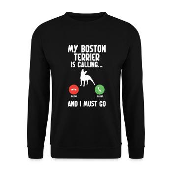 Boston Terrier Gifts - Unisex Pullover - Schwarz - Vorne - Alina (178cm) & Michal (187cm)