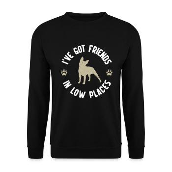 Boston Terrier Gifts - Unisex Pullover - Schwarz - Vorne - Alina (178cm) & Michal (187cm)