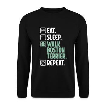 Boston Terrier Gifts - Unisex Pullover - Schwarz - Vorne - Alina (178cm) & Michal (187cm)