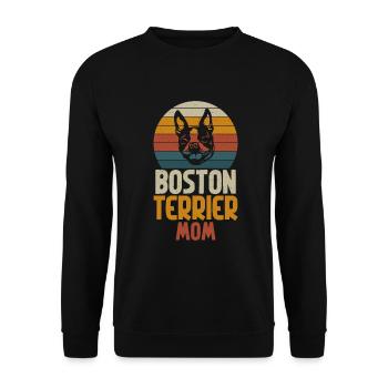 Boston Terrier Gifts - Unisex Pullover - Schwarz - Vorne - Alina (178cm) & Michal (187cm)
