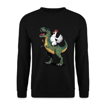 Chicken - Unisex Sweatshirt - black - Front - Alina (178cm) & Michal (187cm)