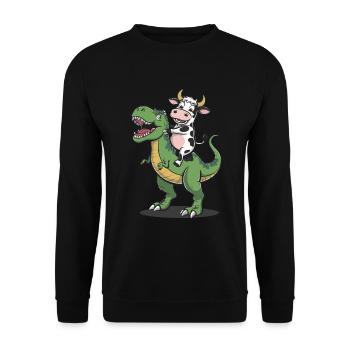 Kuh - Unisex Pullover - Schwarz - Vorne - Alina (178cm) & Michal (187cm)