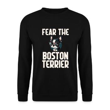 Boston Terrier Gifts - Unisex Pullover - Schwarz - Vorne - Alina (178cm) & Michal (187cm)