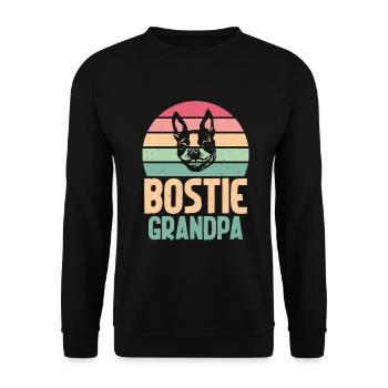 Boston Terrier Gifts - Unisex Pullover - Schwarz - Vorne - Alina (178cm) & Michal (187cm)