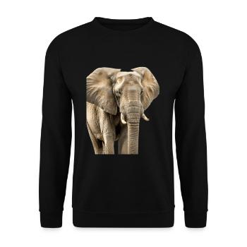 Elephant - Unisex Sweatshirt - black - Front - Alina (178cm) & Michal (187cm)
