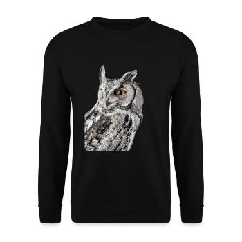 Eule - Unisex Pullover - Schwarz - Vorne - Alina (178cm) & Michal (187cm)
