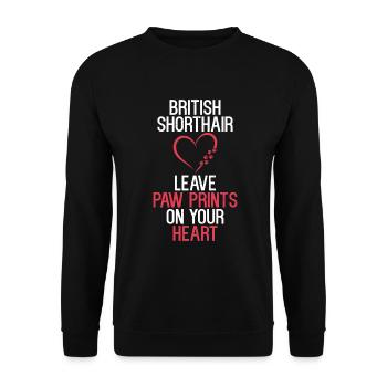 British Shorthair Gifts - Unisex Pullover - Schwarz - Vorne - Alina (178cm) & Michal (187cm)