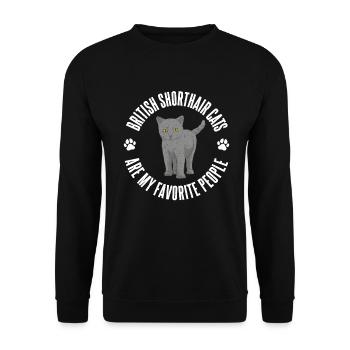 British Shorthair Gifts - Unisex Pullover - Schwarz - Vorne - Alina (178cm) & Michal (187cm)