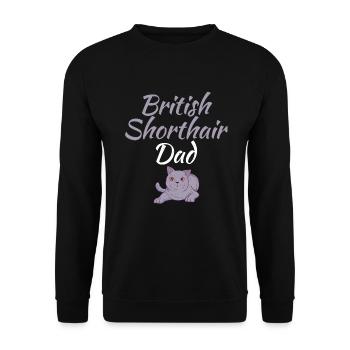 British Shorthair Gifts - Unisex Pullover - Schwarz - Vorne - Alina (178cm) & Michal (187cm)