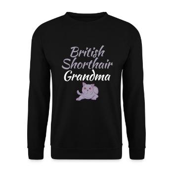 British Shorthair Gifts - Unisex Pullover - Schwarz - Vorne - Alina (178cm) & Michal (187cm)