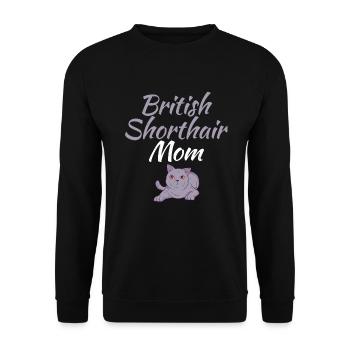British Shorthair Gifts - Unisex Pullover - Schwarz - Vorne - Alina (178cm) & Michal (187cm)