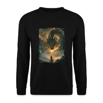 Drachen - Unisex Pullover - Schwarz - Vorne - Alina (178cm) & Michal (187cm)