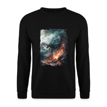 Drachen - Unisex Pullover - Schwarz - Vorne - Alina (178cm) & Michal (187cm)