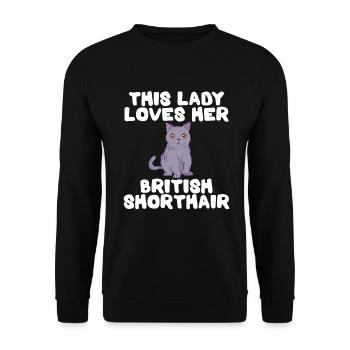 British Shorthair Gifts - Unisex Pullover - Schwarz - Vorne - Alina (178cm) & Michal (187cm)