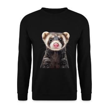Frettchen - Unisex Pullover - Schwarz - Vorne - Alina (178cm) & Michal (187cm)