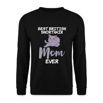 British Shorthair Gifts - Unisex Pullover - Schwarz - Vorne - Alina (178cm) & Michal (187cm)