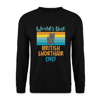British Shorthair Gifts - Unisex Pullover - Schwarz - Vorne - Alina (178cm) & Michal (187cm)