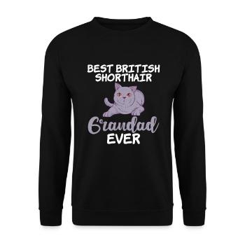 British Shorthair Gifts - Unisex Pullover - Schwarz - Vorne - Alina (178cm) & Michal (187cm)