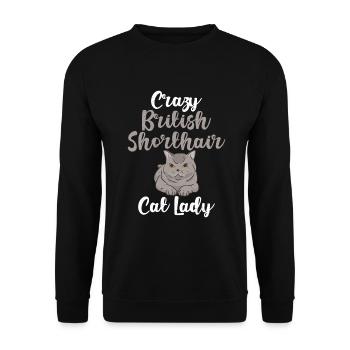 British Shorthair Gifts - Unisex Pullover - Schwarz - Vorne - Alina (178cm) & Michal (187cm)