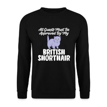 British Shorthair Gifts - Unisex Pullover - Schwarz - Vorne - Alina (178cm) & Michal (187cm)